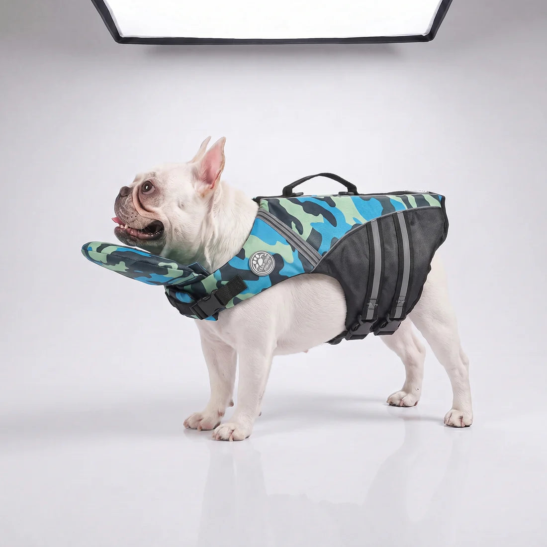 floaty - dog life jacket with chinlift head rest