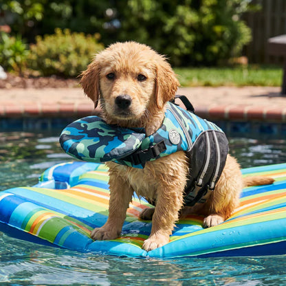 floaty - dog life jacket with chinlift head rest