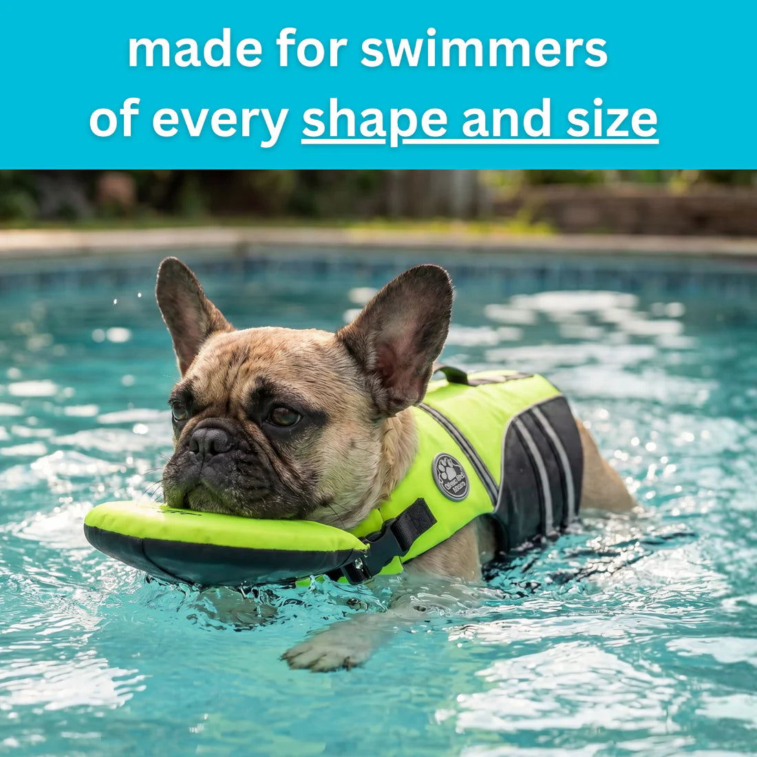 floaty - dog life jacket with chinlift head rest