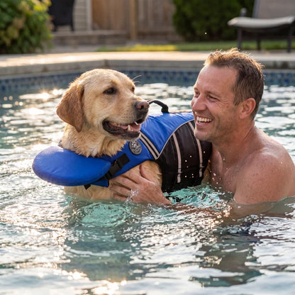 floaty - dog life jacket with chinlift head rest