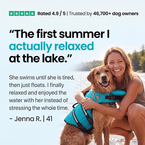 floaty - dog life jacket with chinlift head rest