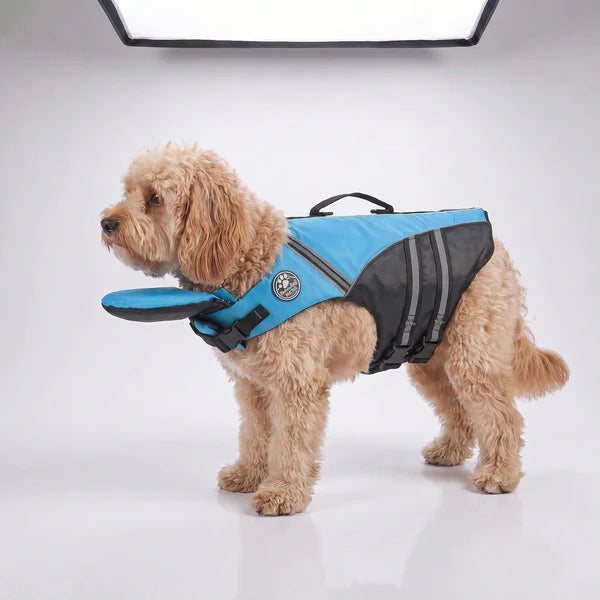 floaty - dog life jacket with chinlift head rest