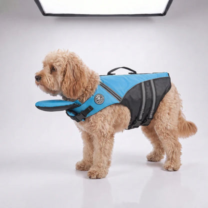 floaty - dog life jacket with chinlift head rest