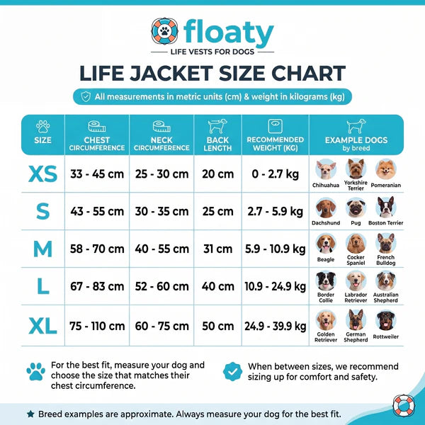 floaty - dog life jacket with chinlift head rest